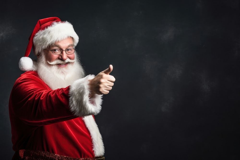 Christmas pointing adult santa claus. AI generated Image by rawpixel.