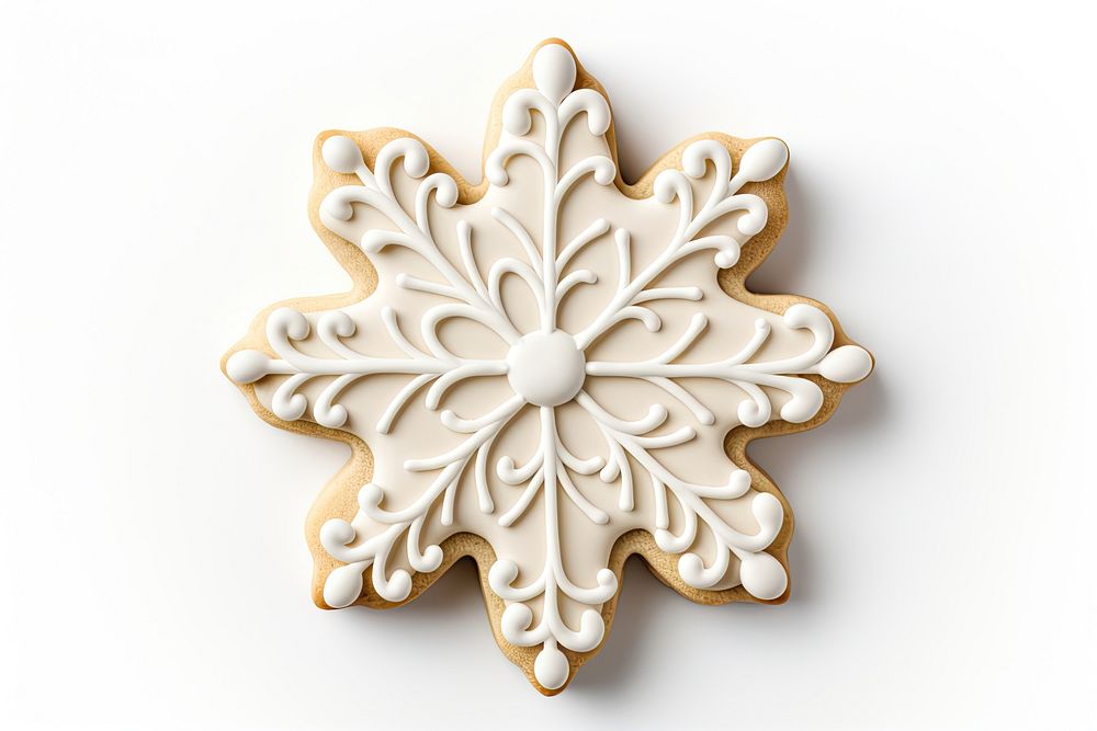 Snowflake sugar cookie dessert icing white. AI generated Image by rawpixel.