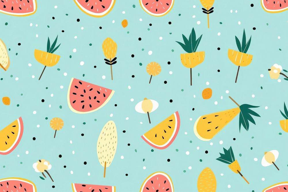Summer pattern backgrounds fruit. AI generated Image by rawpixel.