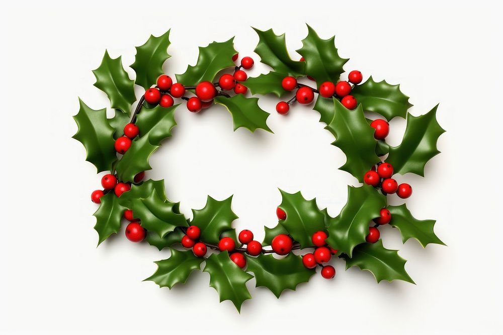 Holly Leaves wreath holly plant. AI generated Image by rawpixel.