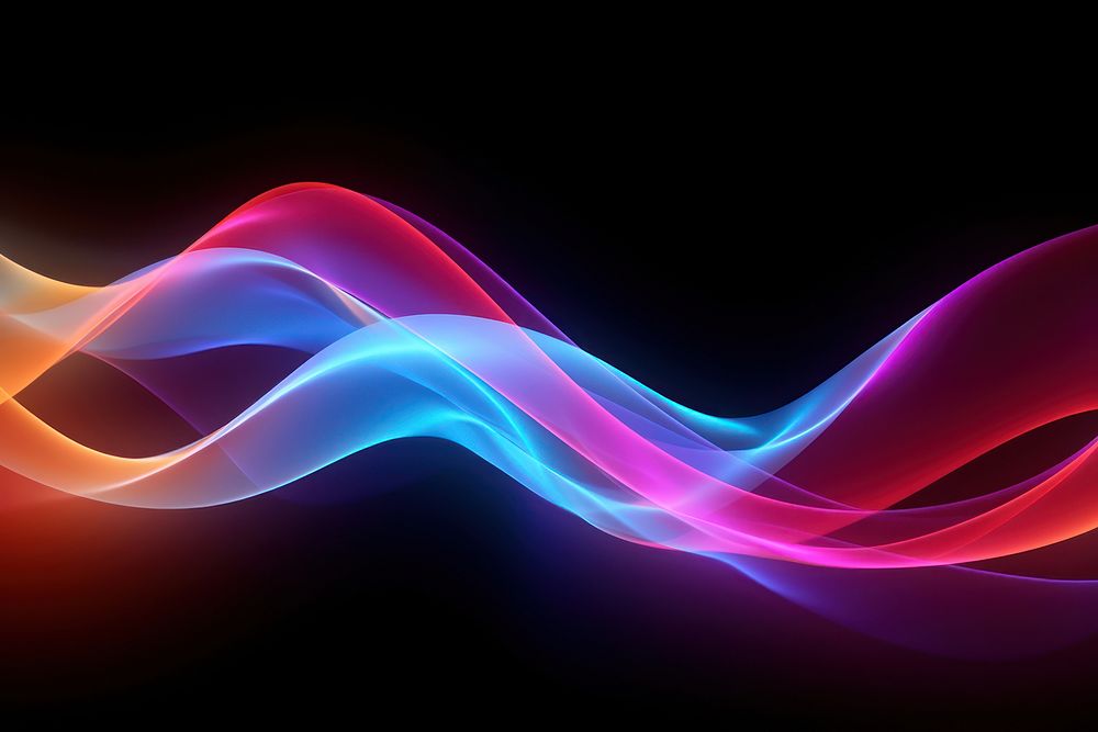 Multi colored sine waves light backgrounds smoke. AI generated Image by rawpixel.