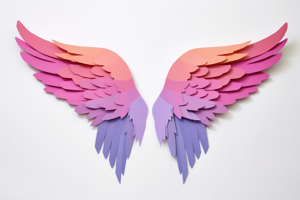 Liitle Angel wings origami purple angel. AI generated Image by rawpixel.