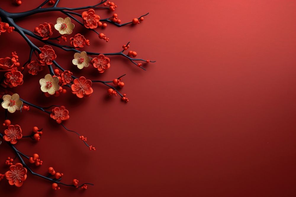 Chinese New Year wallpaper flower petal plant. AI generated Image by rawpixel.