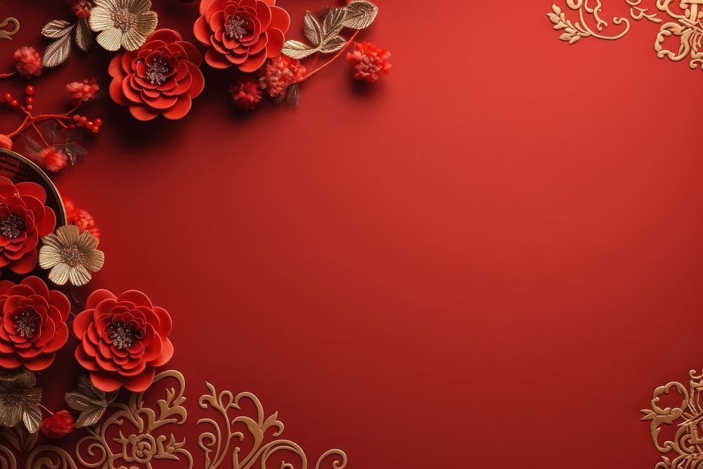 Chinese New Year decorations pattern flower petal. AI generated Image by rawpixel.