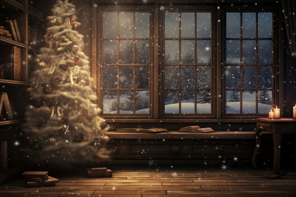 Chirstmas christmas window plant. AI generated Image by rawpixel.