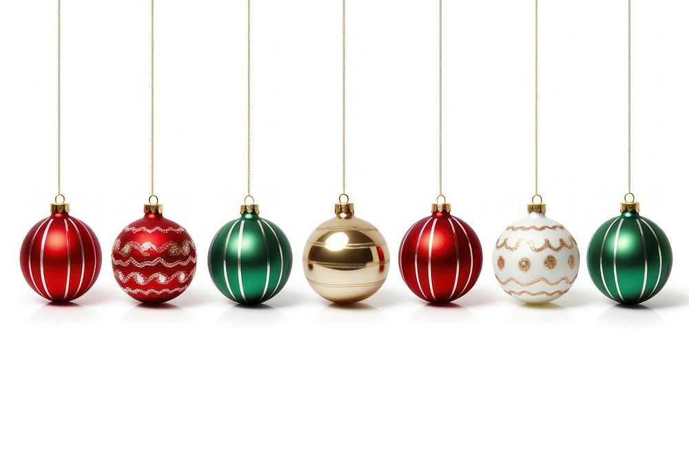 Christmas balls straight pattern christmas white background illuminated. AI generated Image by rawpixel.