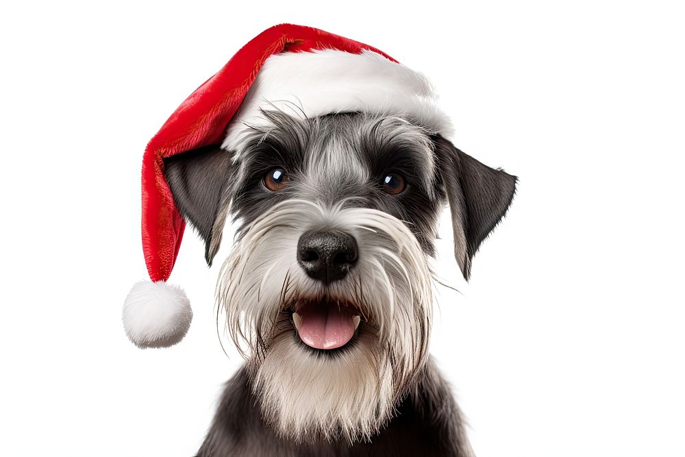 Dog schnauzer christmas terrier. AI generated Image by rawpixel.