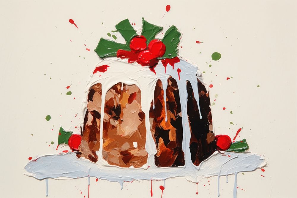 Christmas Pudding dessert icing food. AI generated Image by rawpixel.