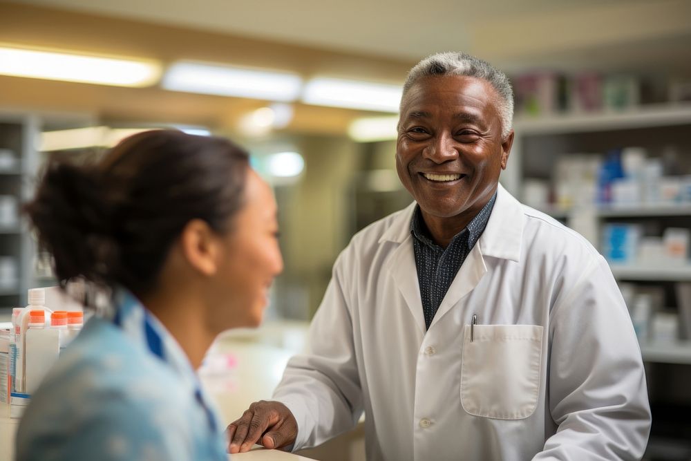 Smiling adult laboratory scientist. AI generated Image by rawpixel.