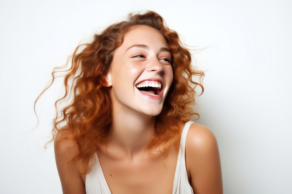 A teen subject exuding confidence laughing adult joy. AI generated Image by rawpixel.