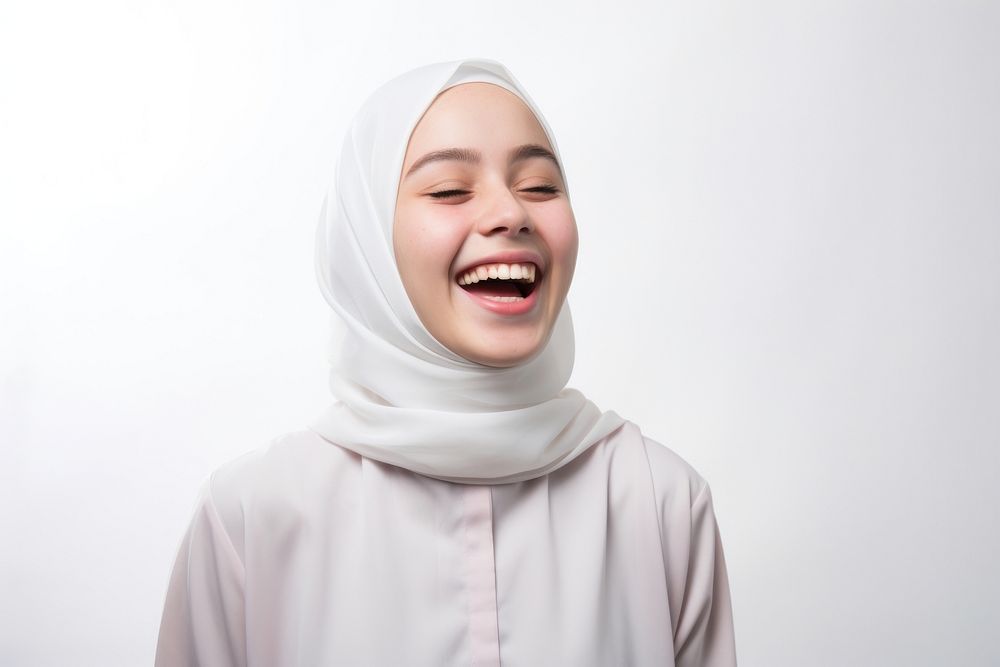 Laughing scarf smile white. AI generated Image by rawpixel.