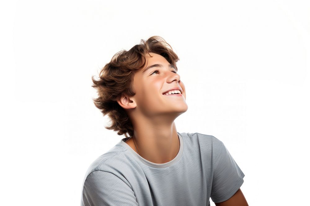 Boy teenager laughing smiling. AI generated Image by rawpixel.