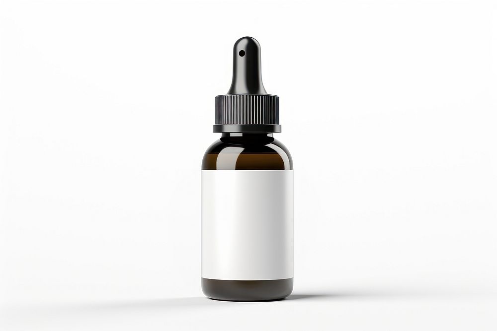 Dropper bottle white background container drinkware. AI generated Image by rawpixel.