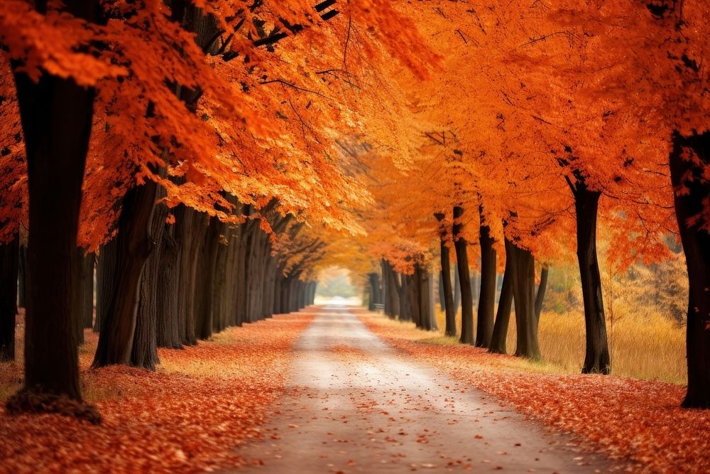 Wallpaper autumn tranquility landscape. AI generated Image by rawpixel.
