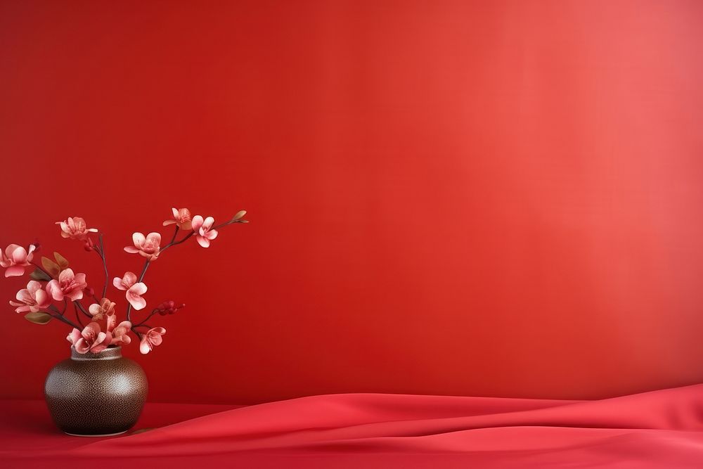 Chinese New Year theme flower plant petal. AI generated Image by rawpixel.