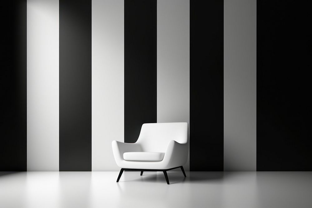 Wallpaper furniture armchair black. AI generated Image by rawpixel.