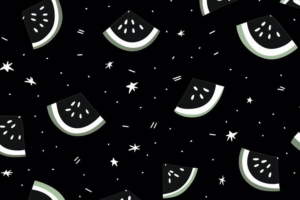 Watermelons backgrounds pattern black. AI generated Image by rawpixel.
