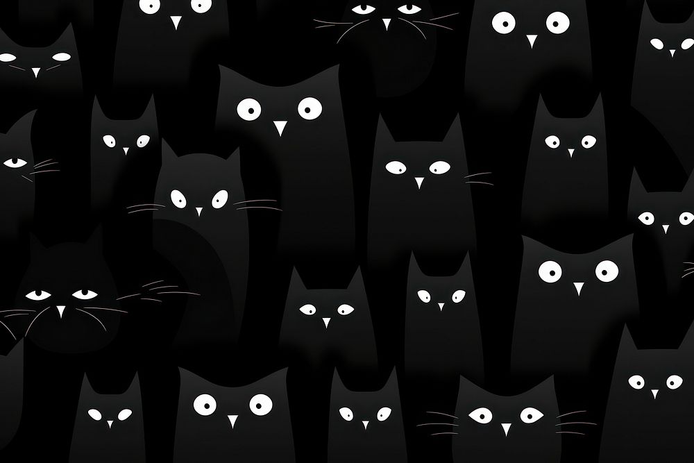 Black cats backgrounds pattern animal. AI generated Image by rawpixel.