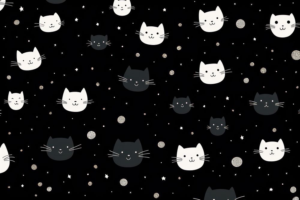 Floating cats backgrounds pattern mammal. AI generated Image by rawpixel.