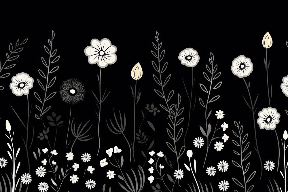 Florals backgrounds pattern drawing. AI generated Image by rawpixel.