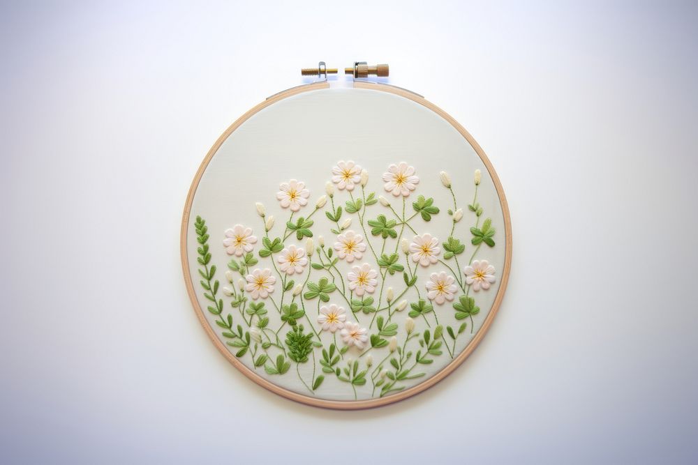 Cute little flower embroidery pattern art. AI generated Image by rawpixel.