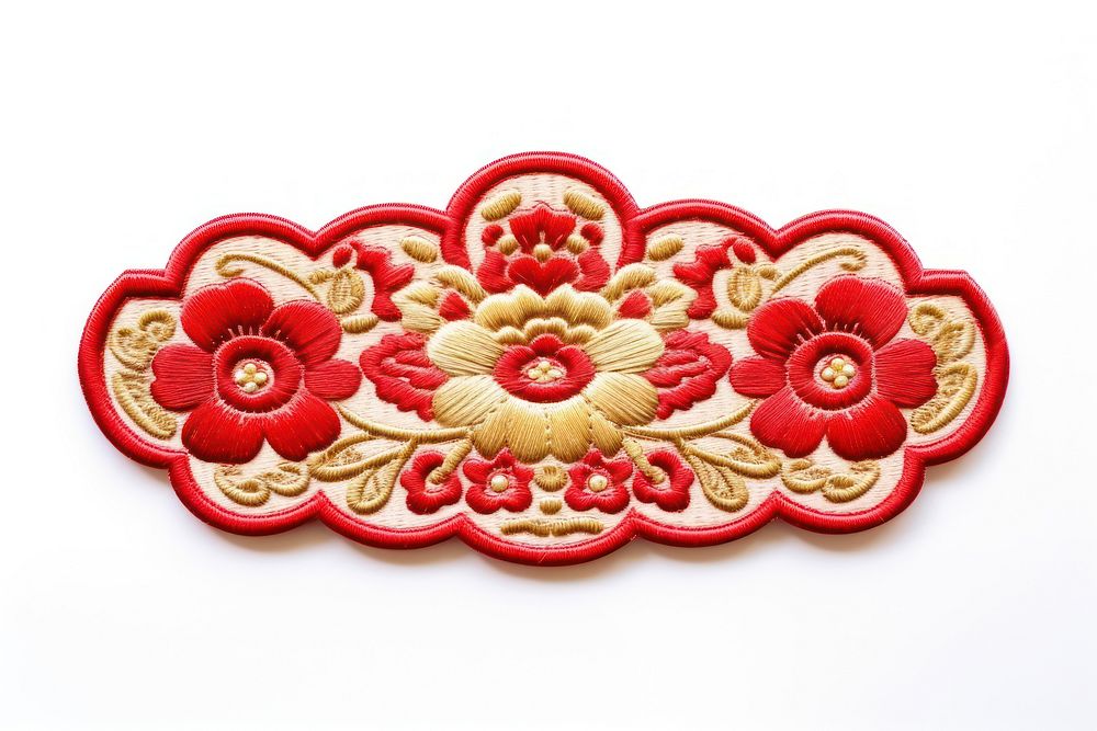 Chinese new year embroidery pattern white background. AI generated Image by rawpixel.