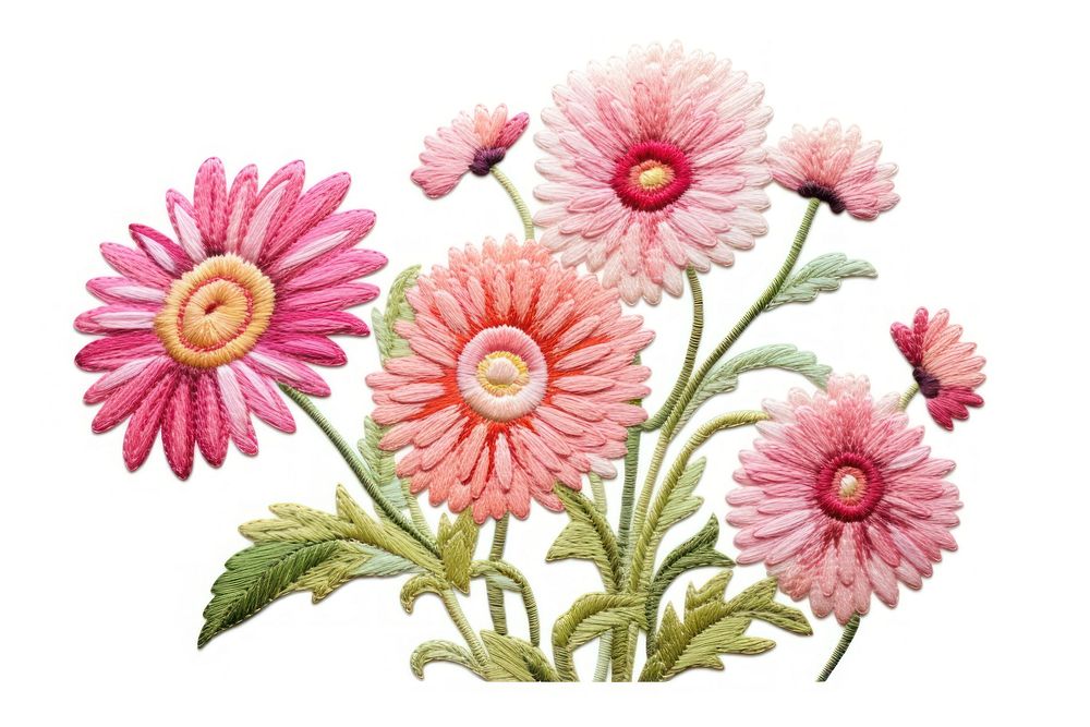 Flower embroidery pattern plant. AI generated Image by rawpixel.