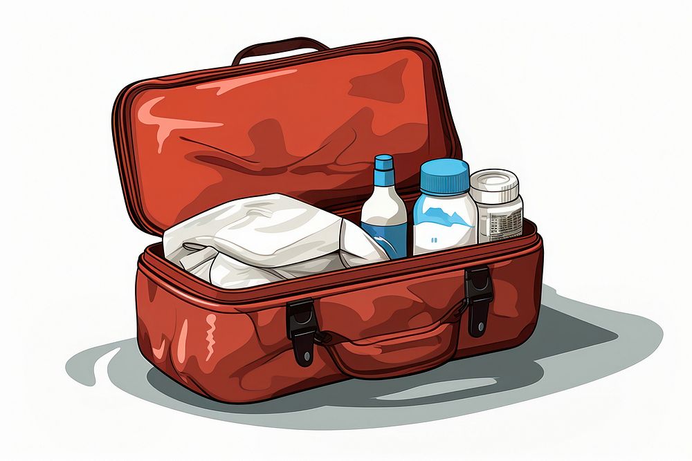 First aid kit suitcase luggage container. AI generated Image by rawpixel.