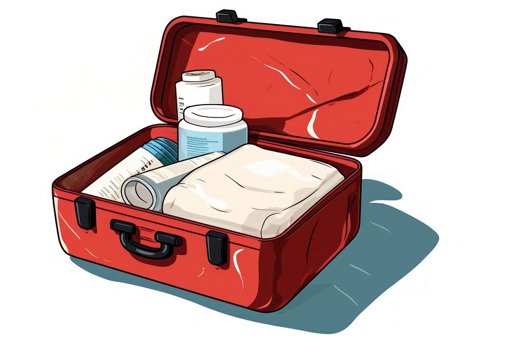 First aid kit luggage container briefcase. AI generated Image by rawpixel.