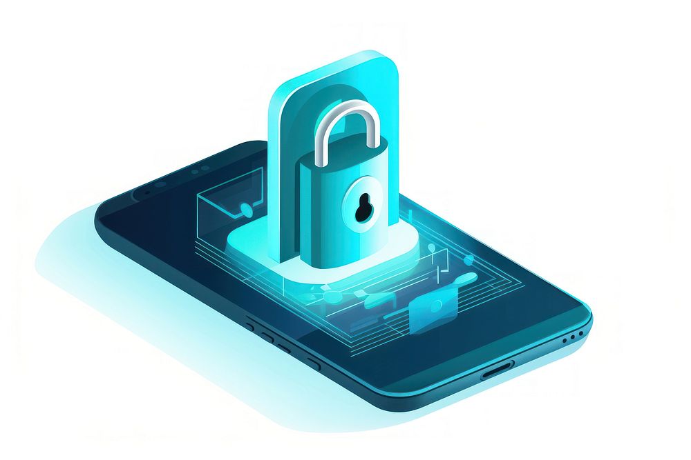 Lock cyber-security cell phone portability. AI generated Image by rawpixel.