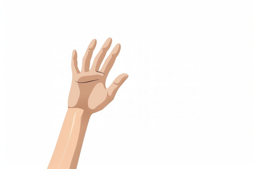 Raising hand white arm finger white background. AI generated Image by rawpixel.