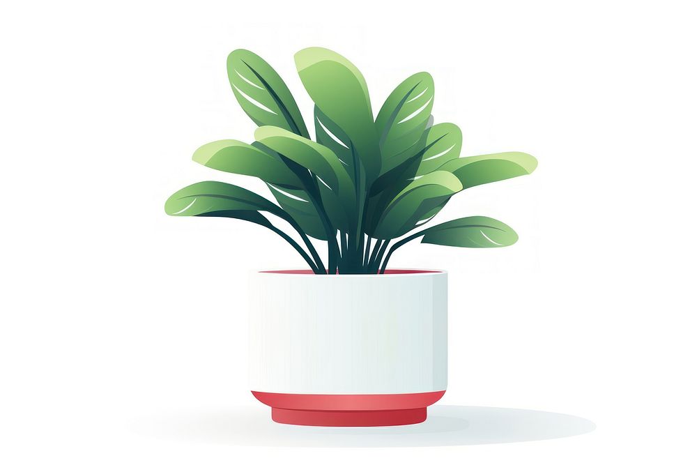 Indoor mini plant vase leaf white background. AI generated Image by rawpixel.