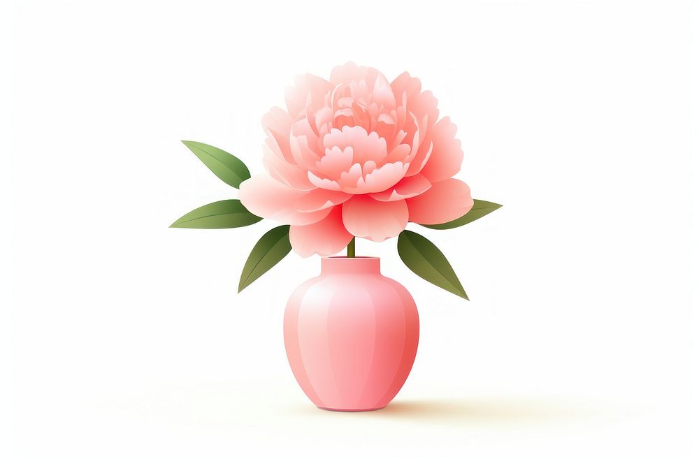Flower peony vase blossom. AI generated Image by rawpixel.