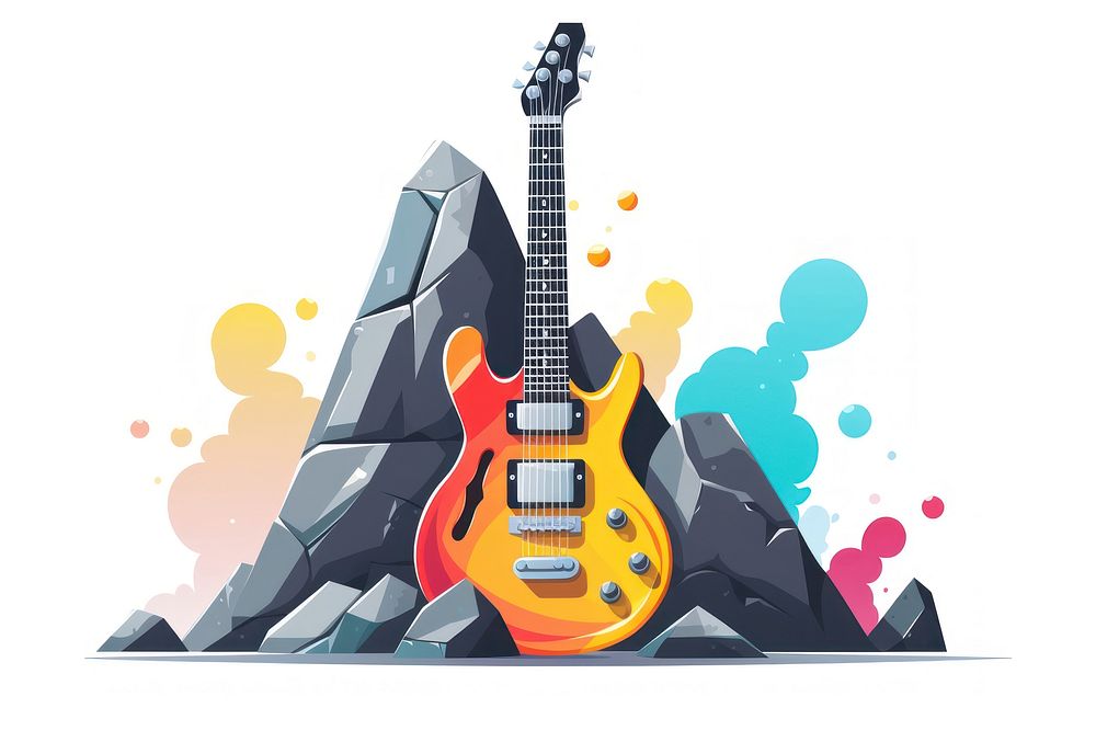 Rock n roll guitar performance creativity. AI generated Image by rawpixel.