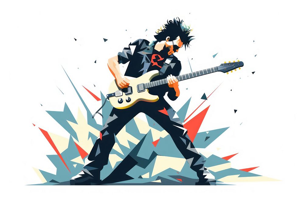 Rock n roll musician guitar individuality. AI generated Image by rawpixel.