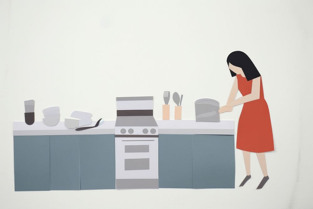 Kitchen adult woman countertop. AI generated Image by rawpixel.