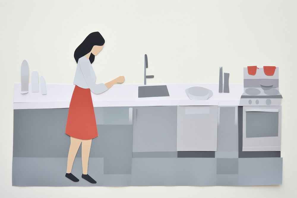 Kitchen painting adult woman. AI generated Image by rawpixel.