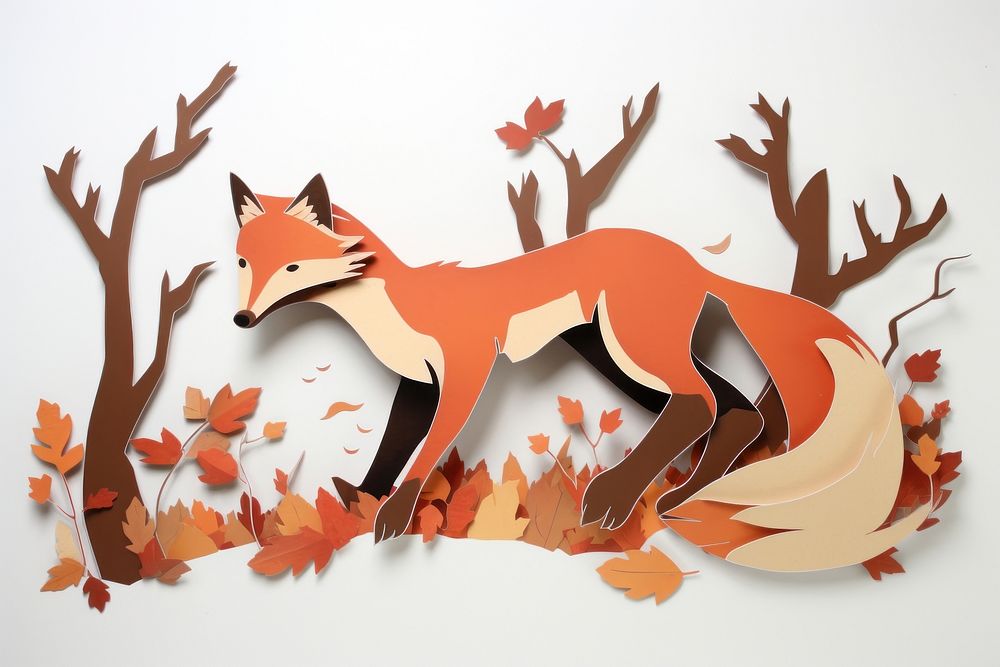 Howling fox mammal plant leaf. AI generated Image by rawpixel.