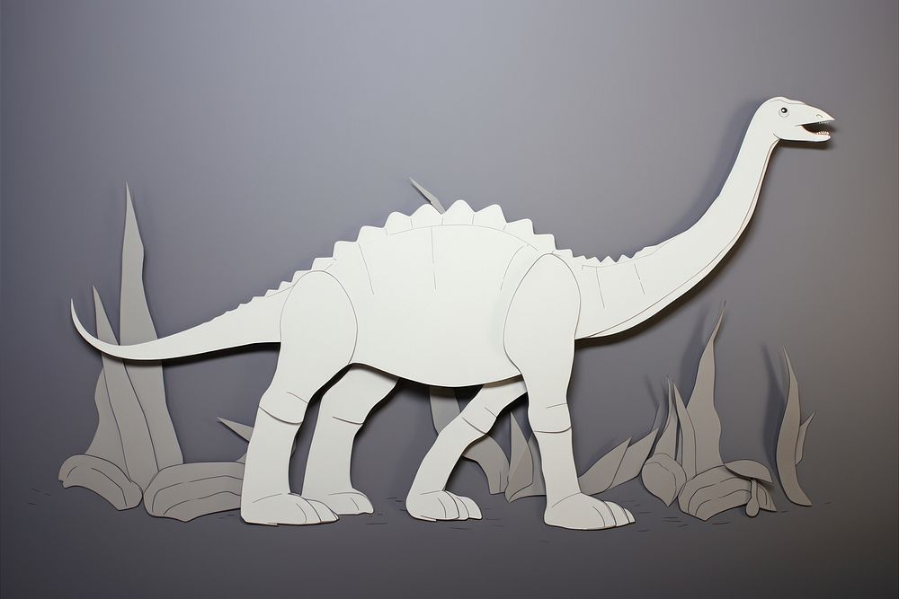 Simple Brachiosaurus dinosaur animal art. AI generated Image by rawpixel.