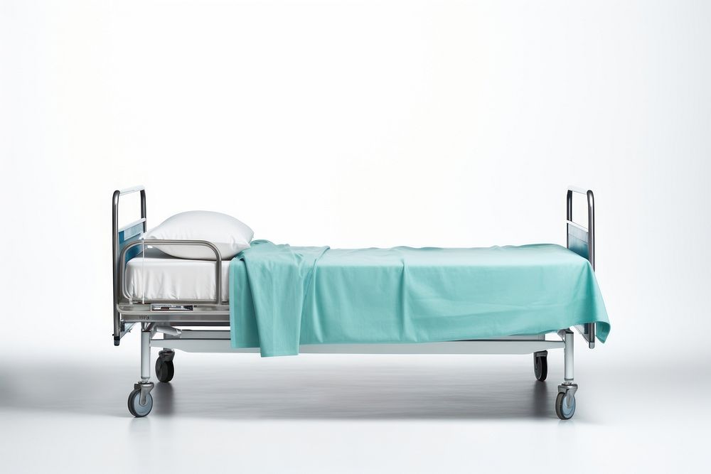 Hospital bed furniture architecture relaxation. AI generated Image by rawpixel.