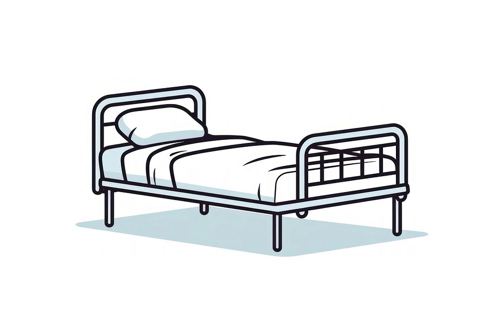 Hospital bed furniture bedroom line. AI generated Image by rawpixel.