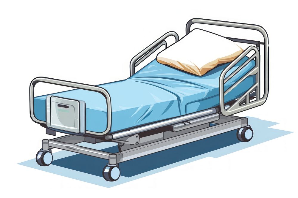 Hospital bed furniture architecture relaxation. AI generated Image by rawpixel.