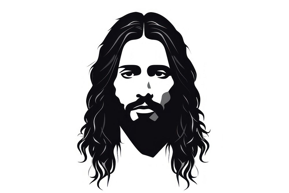 Silhouette Jesus adult face. AI generated Image by rawpixel.