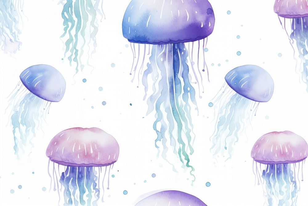 Jelly fish backgrounds jellyfish pattern. AI generated Image by rawpixel.