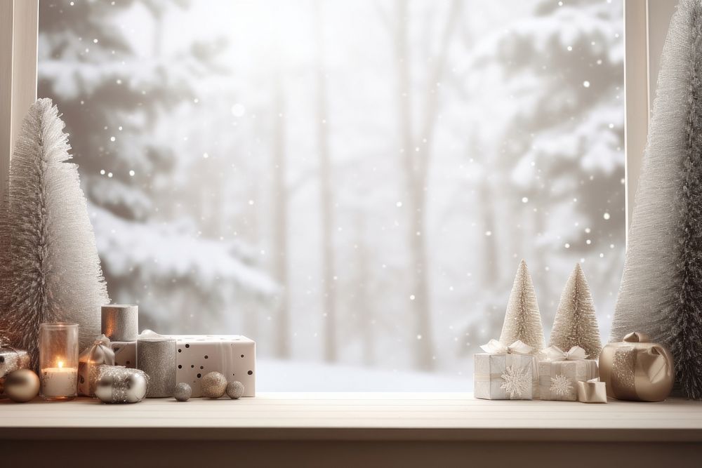 Christmas banner windowsill christmas nature. AI generated Image by rawpixel.