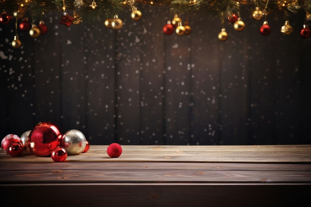 Christmas banner christmas table illuminated. AI generated Image by rawpixel.