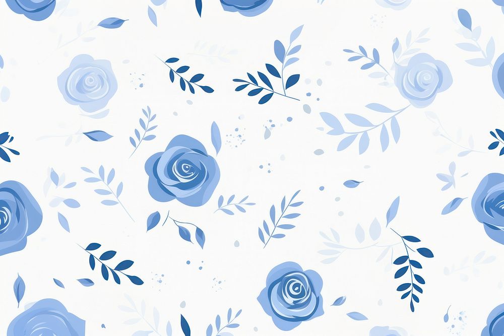 Blue rose pattern backgrounds lavender. AI generated Image by rawpixel.