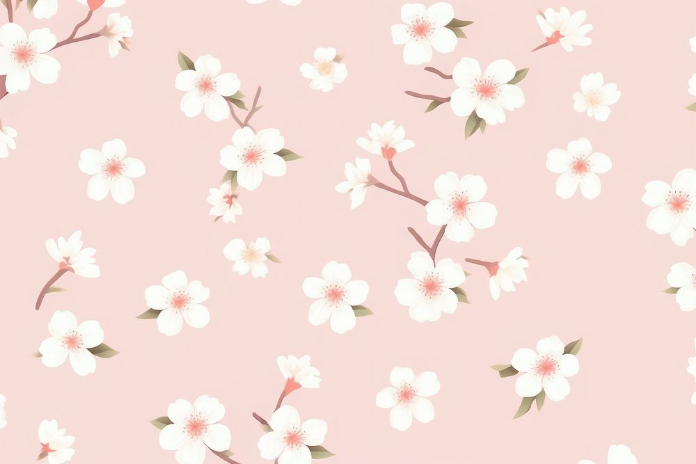 Sakura flower pattern backgrounds wallpaper. AI generated Image by rawpixel.