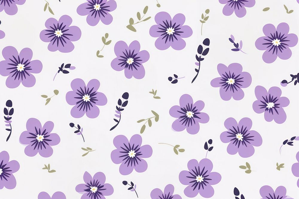 Violet flower pattern backgrounds wallpaper. AI generated Image by rawpixel.