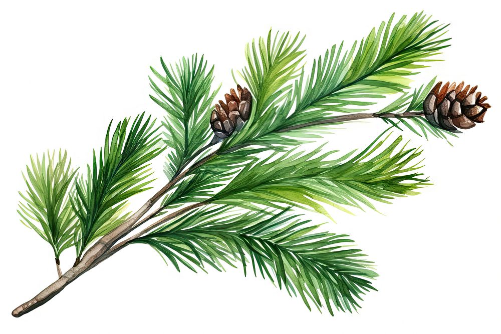 Pine branch tree pine plant. AI generated Image by rawpixel.